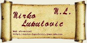 Mirko Lupulović vizit kartica